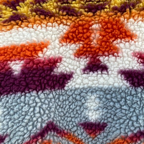 Vibrant Aztec/Tribal Fleece Sherpa Full Zip, High Neck Jacket - Picture 4 of 5